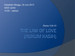 The law of love (hukum kasih)
