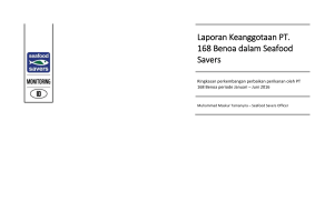 Laporan Keanggotaan PT. 168 Benoa dalam Seafood Savers