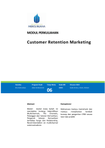 Modul Customer Retention Marketing