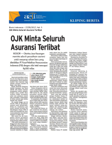 Bisnis Indonesia – 27/05/2017, Hal. 5 OJK Minta Seluruh