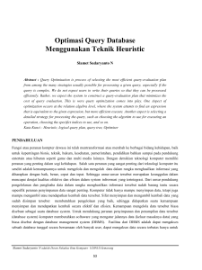 Optimasi Query Database Menggunakan Teknik Heuristic