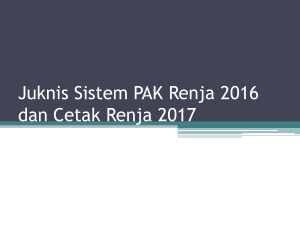Juknis Sistem PAK Renja 2016 - Bappeko
