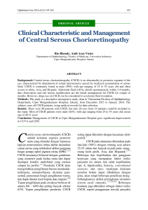 Clinical Characteristic and Management of Central Serous