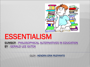 kurikulum pendidikan essensialisme