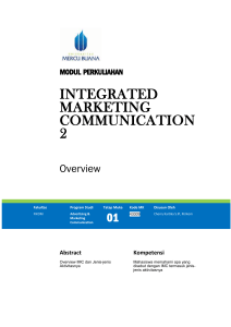 Namun dalam konteks Integrated Marketing Communication (IMC)