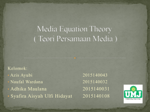 Media Equation Theory ( Teori Persamaan Media )