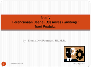 Bab IV Perencanaan Usaha (Bussiness Planning
