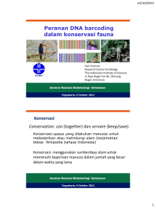 Peranan DNA barcoding dalam konservasi fauna