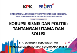 korupsi bisnis dan politik: tantangan utama dan solusi - acch-kpk