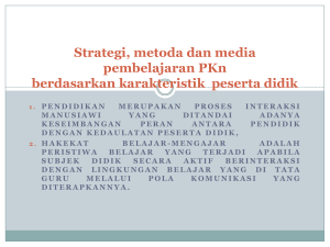 Strategi, metoda dan media pembelajaran PKn berdasarkan