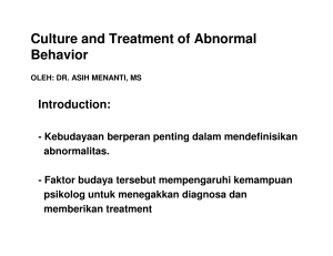 Culture and Treatment of Abnormal Behavior