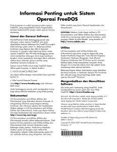 Informasi Penting untuk Sistem Operasi FreeDOS