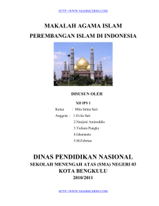 makalah perkembangan islam di indonesia
