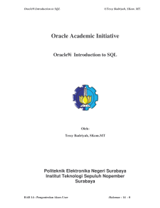 Oracle Academic Initiative - Politeknik Elektronika Negeri Surabaya