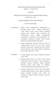 peraturan daerah kabupaten muara enim nomor 13 tahun 2012