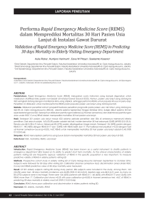 Performa Rapid Emergency Medicine Score (REMS) dalam