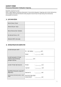 survey form - Kabupaten Tangerang