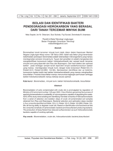 isolasi dan identifikasi bakteri pendegradasi hidrokarbon