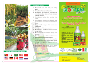 Brosur Biofarm New X3 - PT. Sidomuncul Pupuk Nusantara