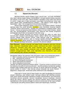 Bab. 1 Ilmu EKONOMI - Universitas Medan Area