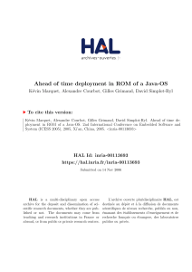 Ahead of time deployment in ROM of a Java-OS - HAL