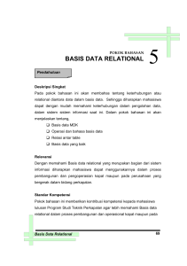 Pokok bahasan 5 Basis Data Relational