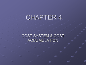 Cost System and Cost Accumulation - E