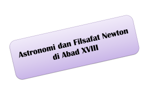 Astronomi dan Filsafat Newton di Abad XVIII