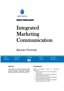 Modul Integrated Marketing Communication I [TM3]