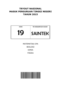saintek - TONAM PTN ITB 2015