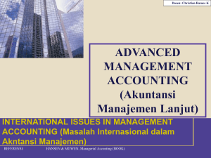 Masalah Internasional dalam akuntansi manajemen