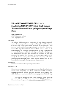 ISLAM FENOMENALIS GERHANA MATAHARI DI INDONESIA: Studi