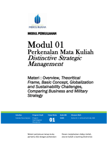 Pengantar Materi Distinctive Strategic Management.