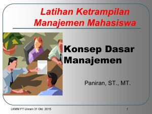 LKMM FT konsep dasar manajemen organisasi