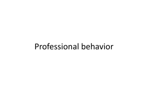 Professional behavior