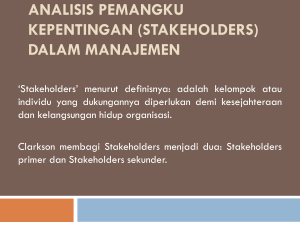 Analisis Pemangku Kepentingan (Stakeholders) Dalam Manajemen