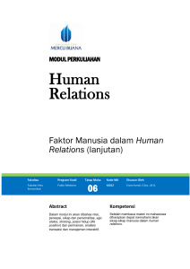 Faktor Manusia dalam Human Relations