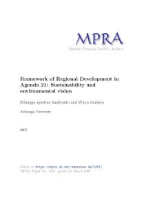 Framework of Regional Development in Agenda 21: Sustainability