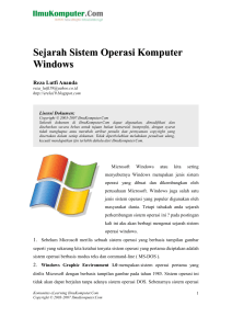 Sejarah Sistem Operasi Komputer Windows