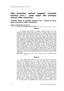 acute and subcronic toxicity test of centela asiatica linn