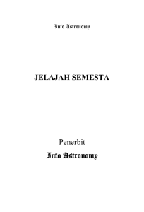 JELAJAH SEMESTA Penerbit Info Astronomy