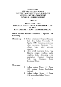 Pedoman Tesis - Magister Ilmu Hukum UNTAG Semarang