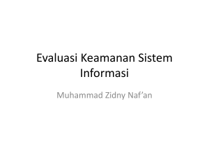 Evaluasi Keamanan Sistem Informasi