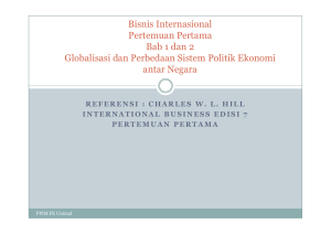 Bisnis Internasional Pertemuan Pertama Bab 1 dan 2 Globalisasi