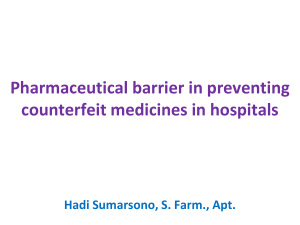 Pharmaceutical barrier in preventing counterfeit medicines