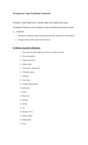 Tabel 4 Contoh Petunjuk dan Tugas Praktikum Fotosintesis