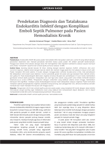 Pendekatan Diagnosis dan Tatalaksana Endokarditis Infektif