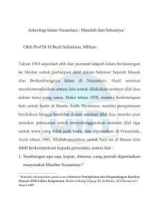 Arkeologi Islam Nusantara : Masalah dan Solusinya