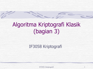 Algoritma Kriptografi Klasik (lanjutan)