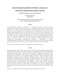 konstruksi harmoni internal melalui strategi komunikasi organisasi